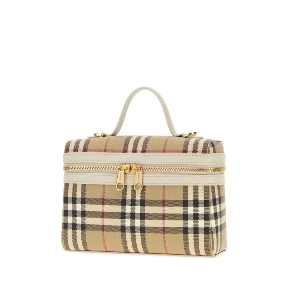 Burberry Women Printed Canvas Vanity Check Handbag - Picture 2 of 2